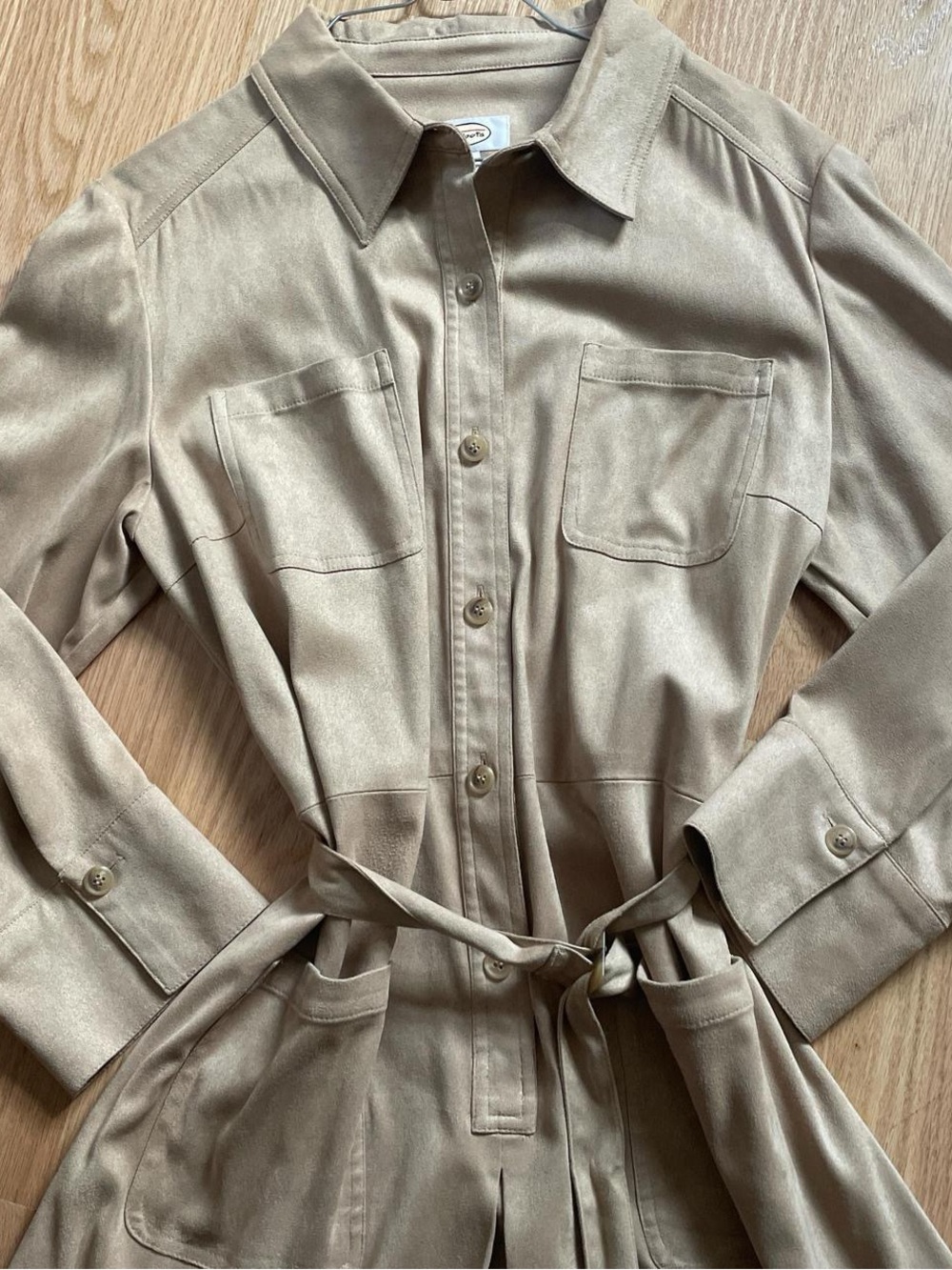 Talbots Tan Button-Up Shirt with Collar